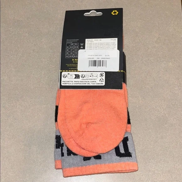 Dr. Martens Vibrant Orange and Black Casual Socks - Picture 3 of 3